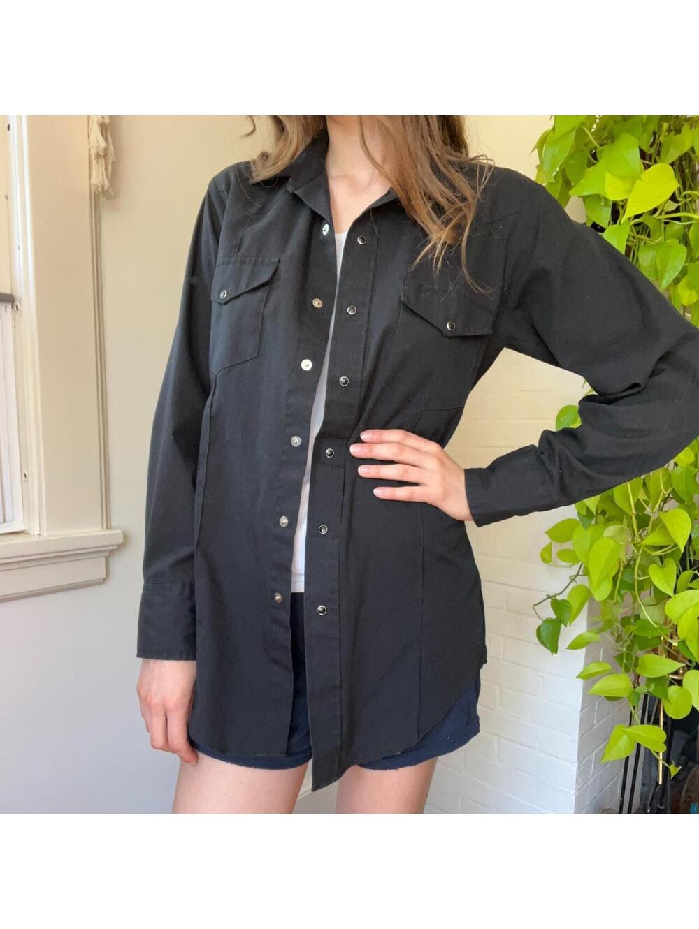VINTAGE WESTERN KARMAN BLACK SHIRT